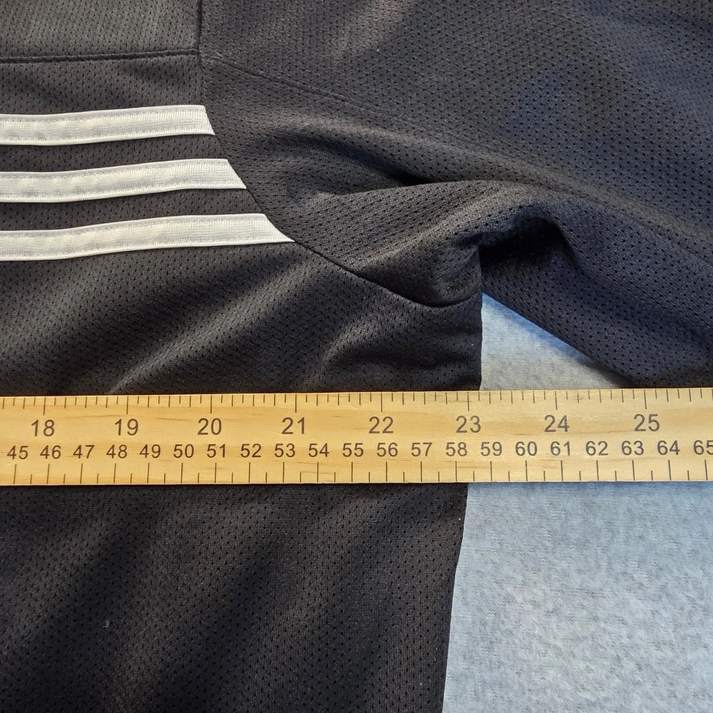 Adidas Track Jacket Mens XL Black White Mesh Full Zip 3‎ Stripe Athletic Coat